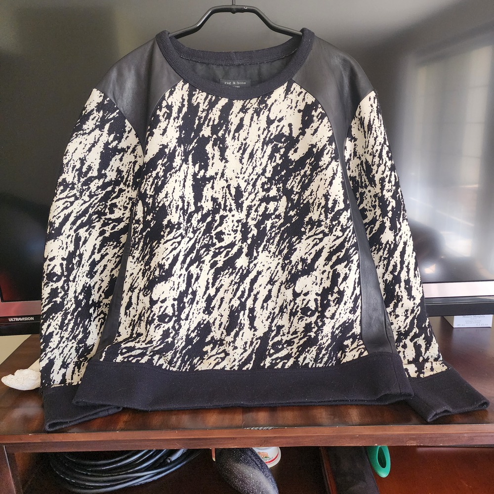 Rag & Bone Wool and Leather Sweater Size SM